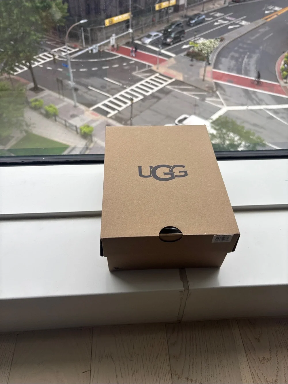 UGG Black Infant Mini Booties with Shearling Trim